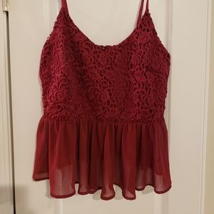 Forever 21 Red Lace Top 1X